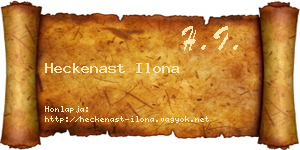 Heckenast Ilona névjegykártya